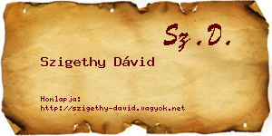 Szigethy Dávid névjegykártya