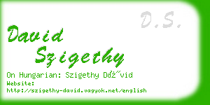 david szigethy business card